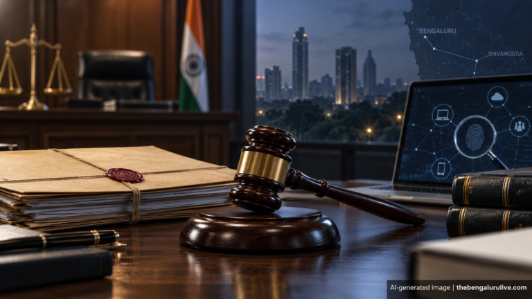 AI-generated illustration representing the NIA court sentencing in the Bengaluru–Shivamogga IS conspiracy case