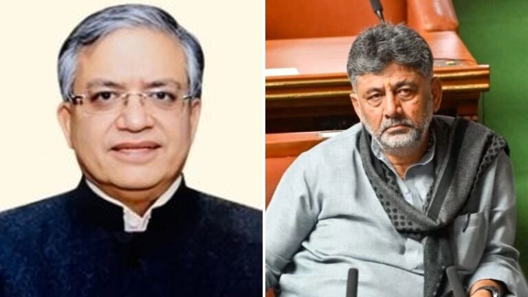Gyanesh Kumar and D K Shivakumar in separate file photographs