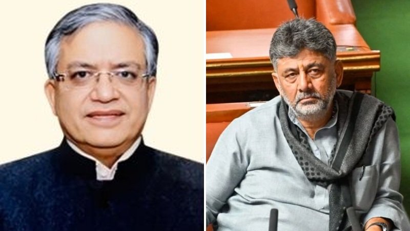 Gyanesh Kumar and D K Shivakumar in separate file photographs