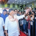 D K Shivakumar greets visitors at Karnataka Parva 2026 in Bengaluru