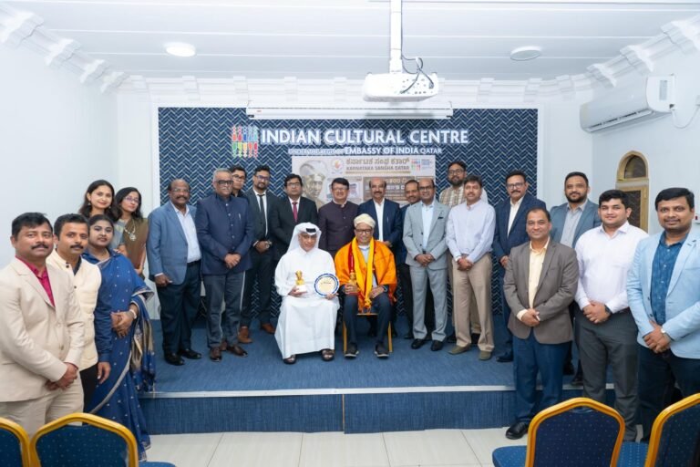 Award recipients and attendees at Karnataka Sangha Qatar’s Engineers Day celebration