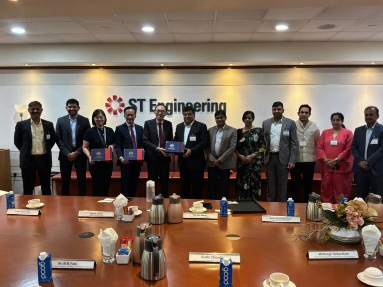 M B Patil and Karnataka delegation at ST Engineering in Singapore