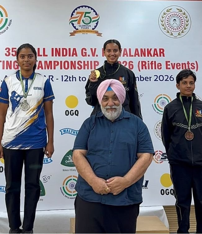 Medallists at the All India GV Mavalankar Shooting Competition