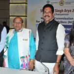 Antar Singh Arya and NCST representatives at the Karnataka review meeting in Bengaluru