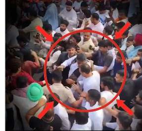 D K Shivakumar and Rahul Gandhi amid the crowd in the Delhi protest video shared by R Ashoka
