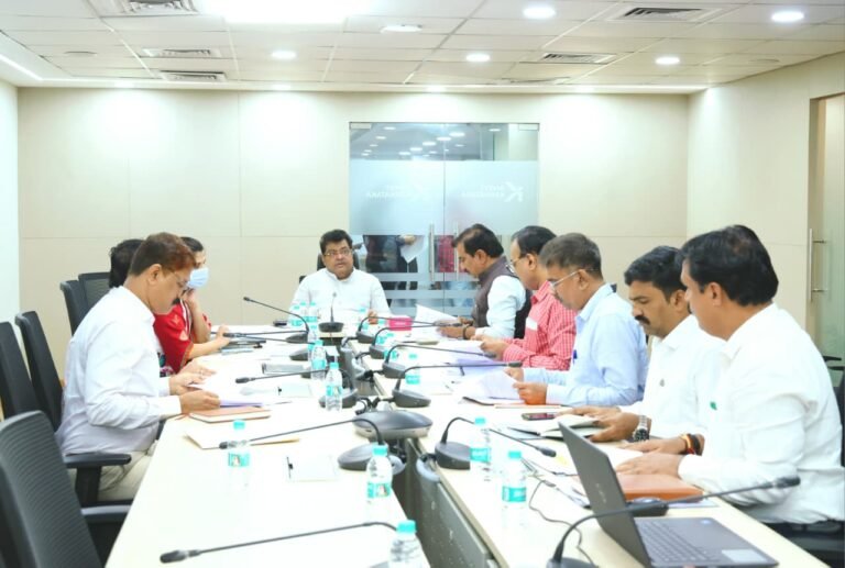 M.B. Patil chairs the KIADB review meeting at Khanija Bhavan.