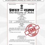 PIB Fact Check graphic marking a purported all-Saturday bank holiday Gazette as fake