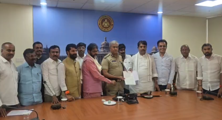 R. Ashoka and BJP leaders submit a memorandum to the Bengaluru Police Commissioner