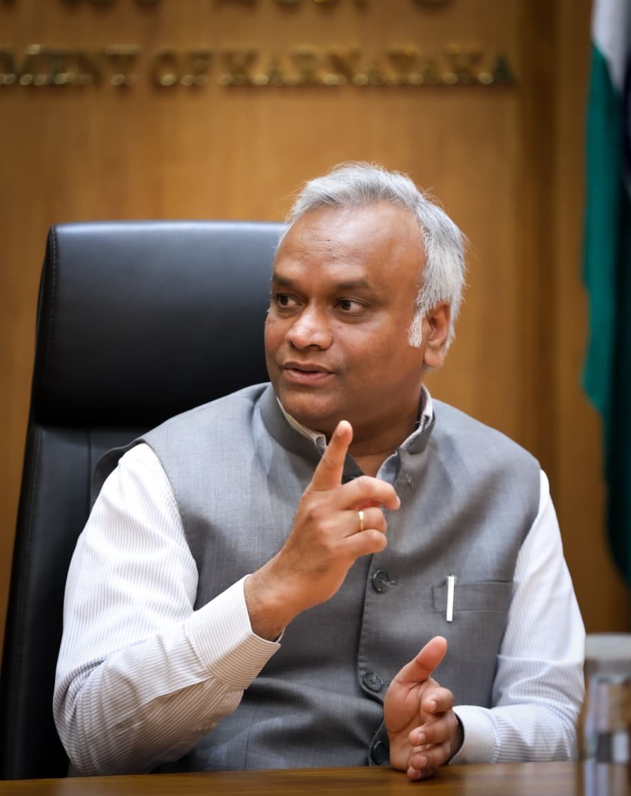 File photograph of Karnataka Home Minister Priyank Kharge