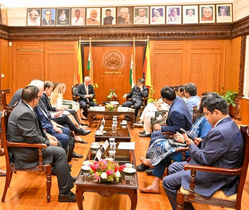 Karnataka Chief Minister D.K. Shivakumar meeting Czech Deputy Prime Minister Karel Havlíček in Bengaluru