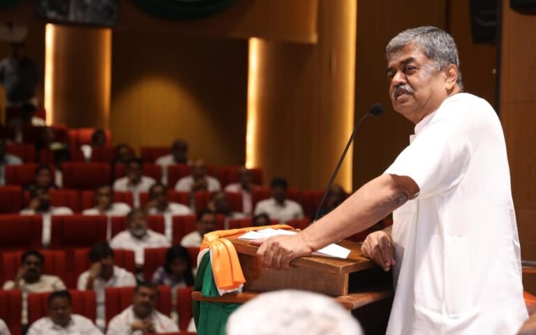 B.K. Hariprasad addressing a gathering in Karnataka