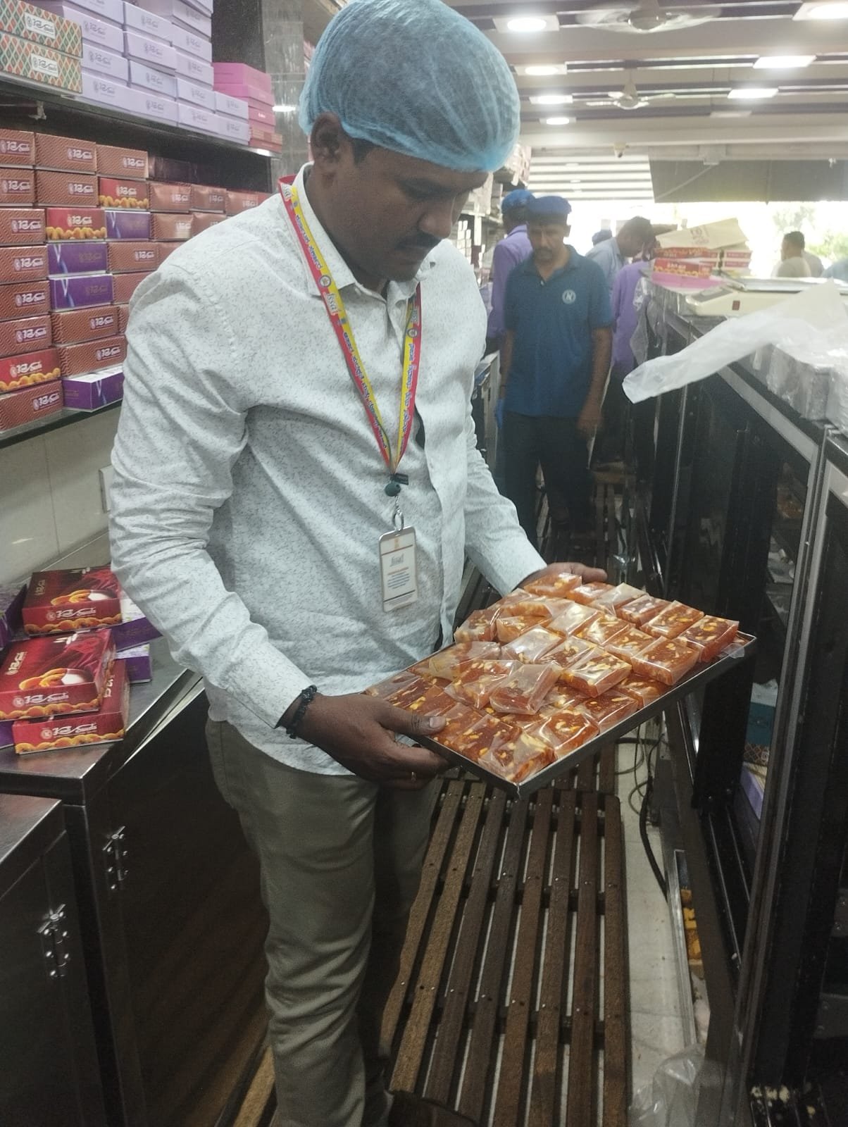 Food inspection at a sweet shop in Karnataka