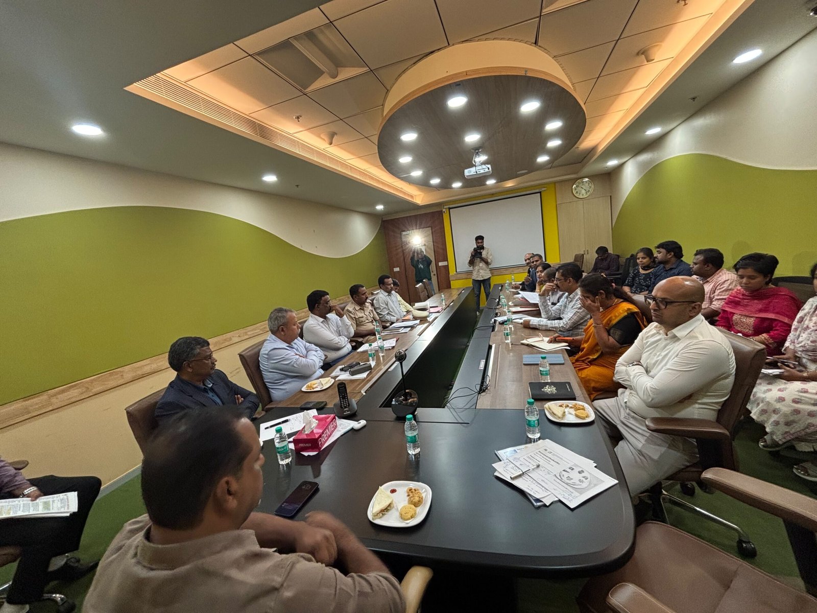 Participants at the meeting with private hospital representatives at Arogya Soudha