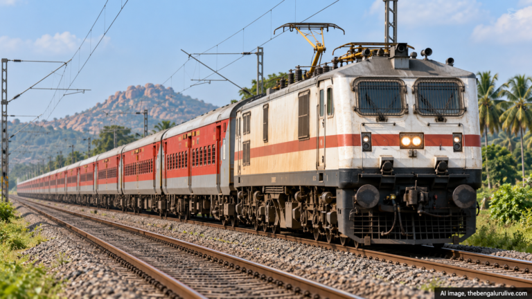 AI-generated representational image of an Indian Railways passenger train