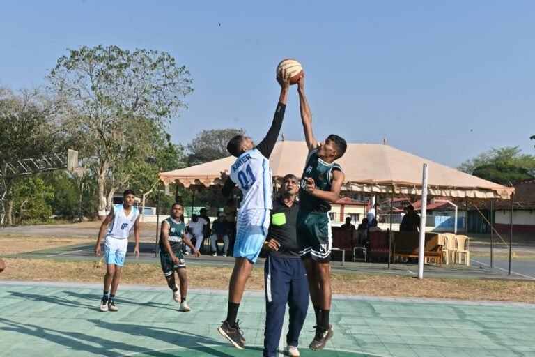 Cadets contest a basketball jump ball at Rashtriya Military School, Belagavi, on October 27, 2026.
