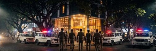 Illustrative police enforcement scene cropped from Priyank Kharge’s announcement graphic