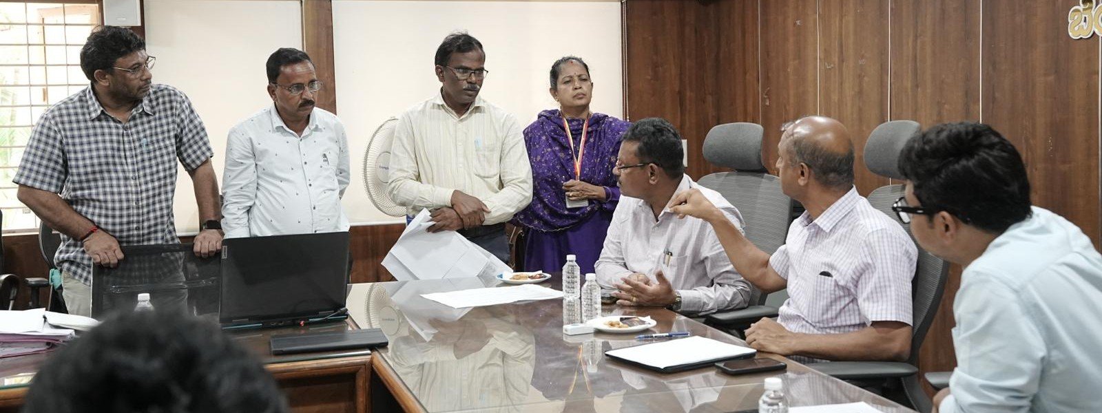 Officials review the Gunjur–Dommasandra–Varthur road widening project