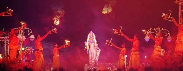Aarti ceremony pictured in the Karnataka DIPR Kaveri Aarti announcement