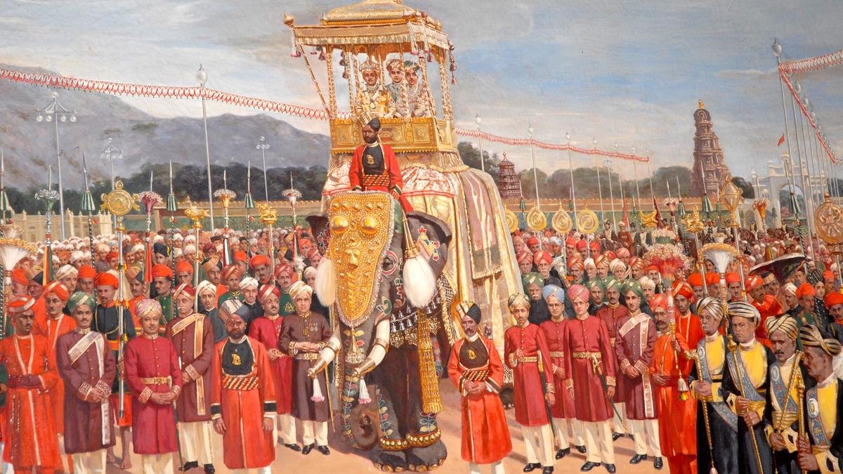 Historic depiction of the Mysore Dasara procession
