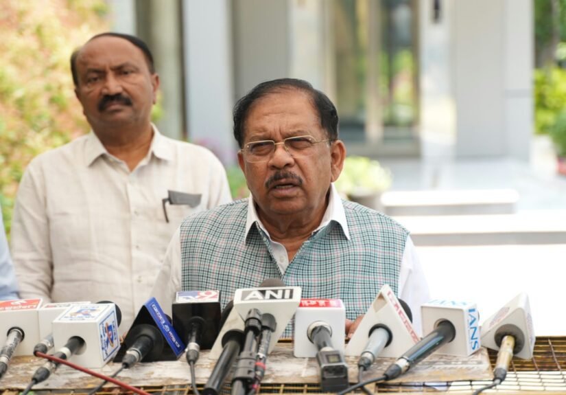 G Parameshwara speaks to the media about Karnataka drought assessment