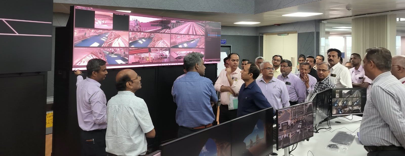 CMRS team and BMRCL officials inspect the Operations Control Centre for Namma Metro Pink Line