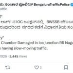 Bengaluru Traffic Police advisory at RR Nagar Arch