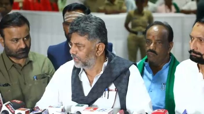 D K Shivakumar speaks to the media at Suvarna Soudha in Belagavi, in a video screengrab.